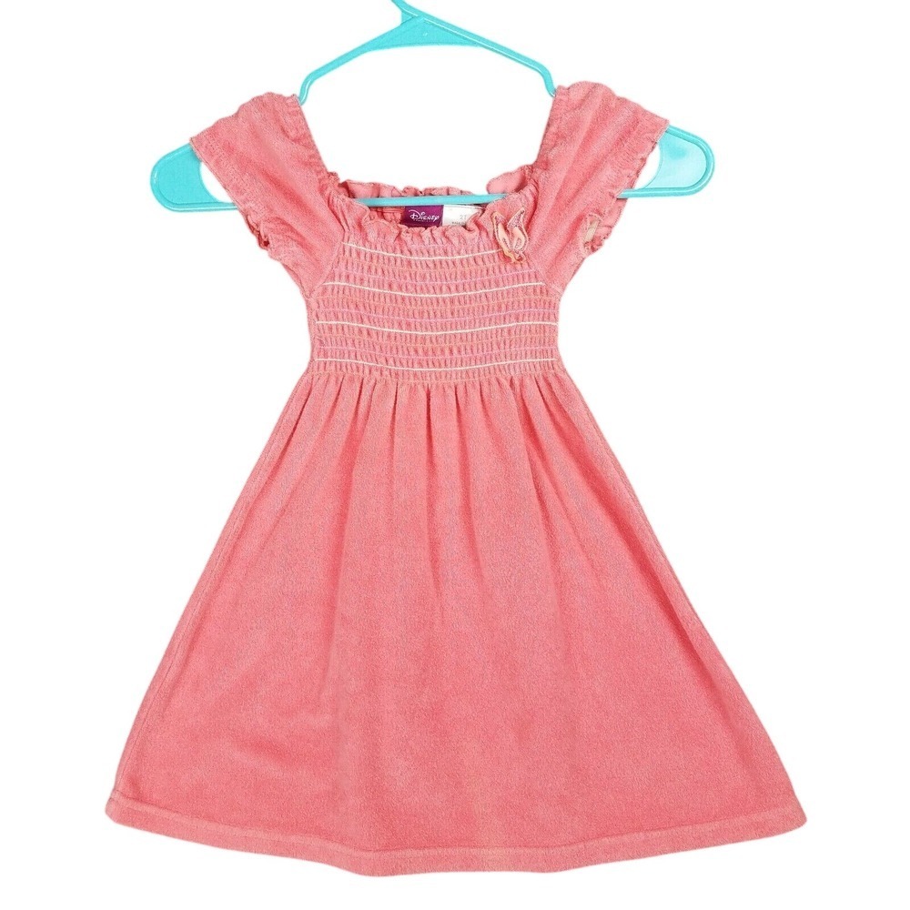 Disney Princess Dress Girls 2T Pink Smocked Short Sleeve Playwear Fairytale Cute